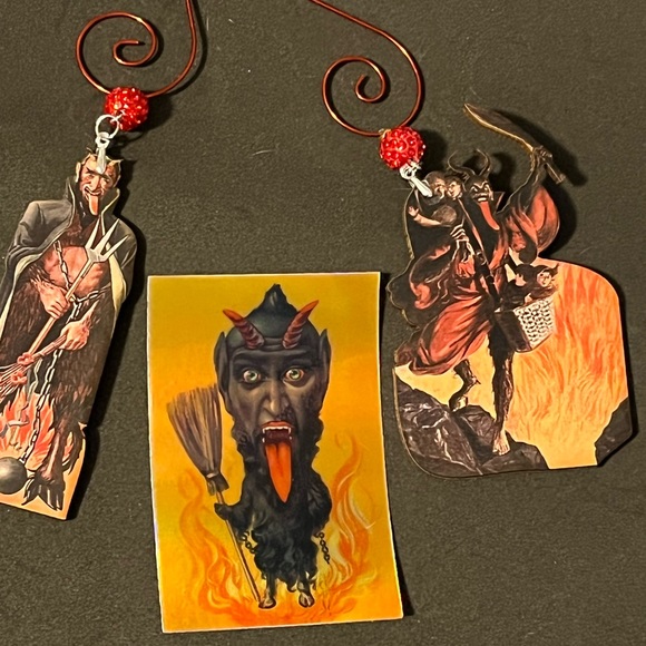 Krampus Ornament Set - Krampusnacht Holiday Decor Collectible Gift - xmas devil - Picture 11 of 13
